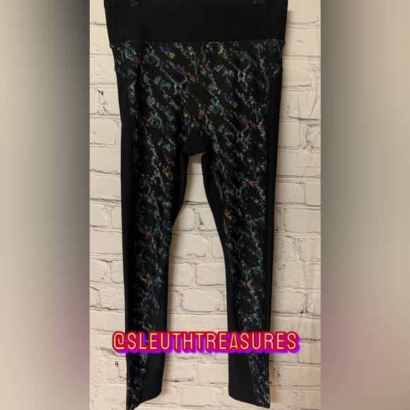 Women’s Spalding Black Multicolor Full Length Skinny Leggings Size M - Picture 1 of 6